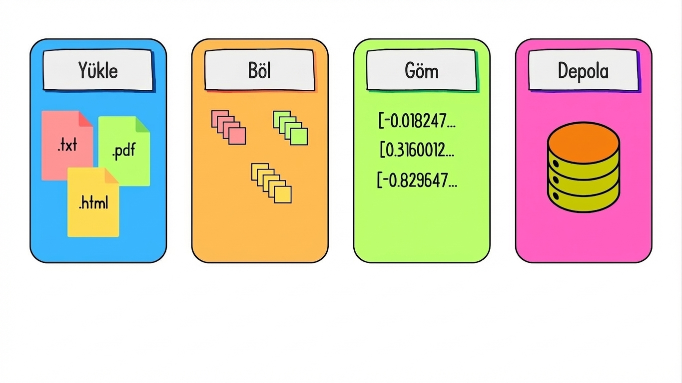 Belge parçaları depolanır.