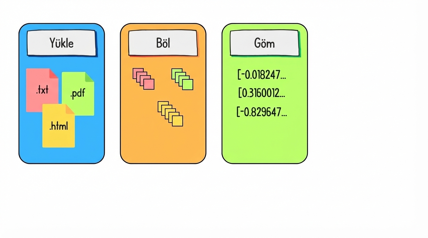 Belge parçaları gömülür.