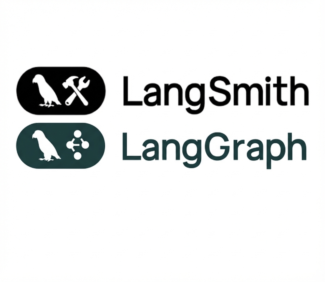 LangSmith ve LangGraph logoları