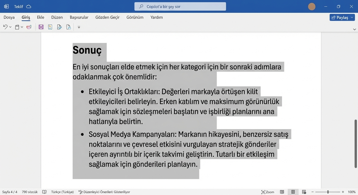 Yeniden yazılmış, sonucu güncellenmiş paragraf.