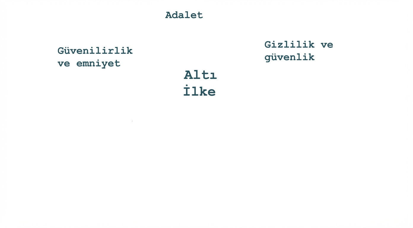“Altı ilke” ifadesi; ilkeler: adillik, gizlilik ve güvenlik, güvenilirlik ve emniyet