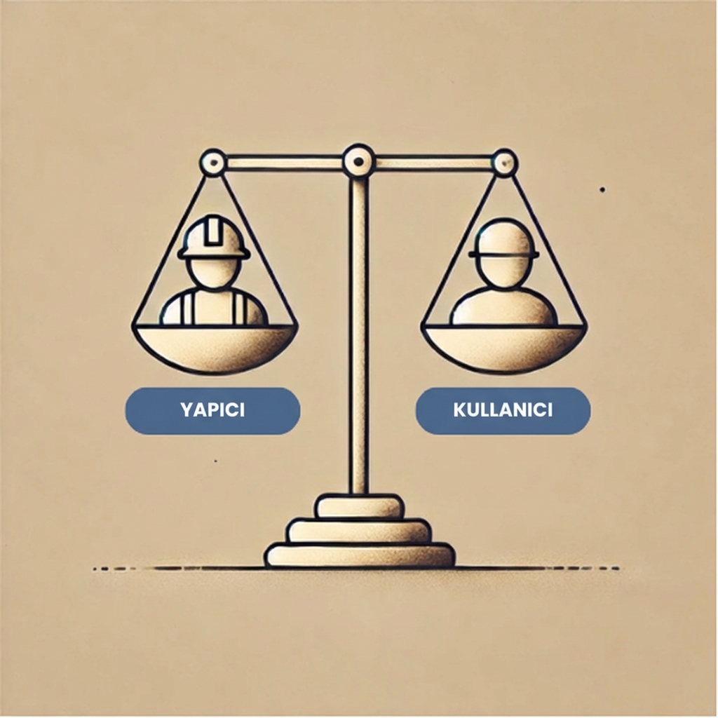 Geliştirici ve kullanıcı dengesini gösteren görsel