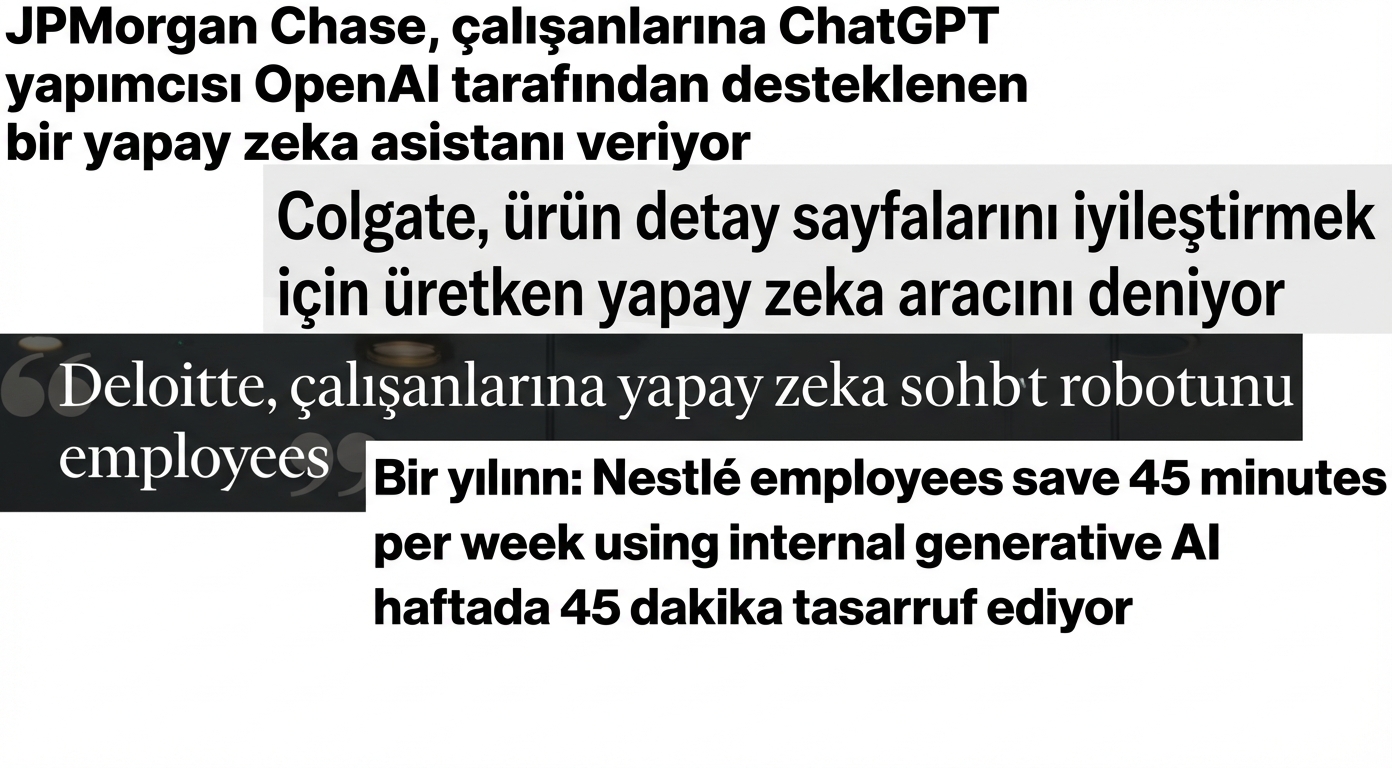 GPT modellerini geliştiren ve benimseyen işletmelere dair haber manşetleri