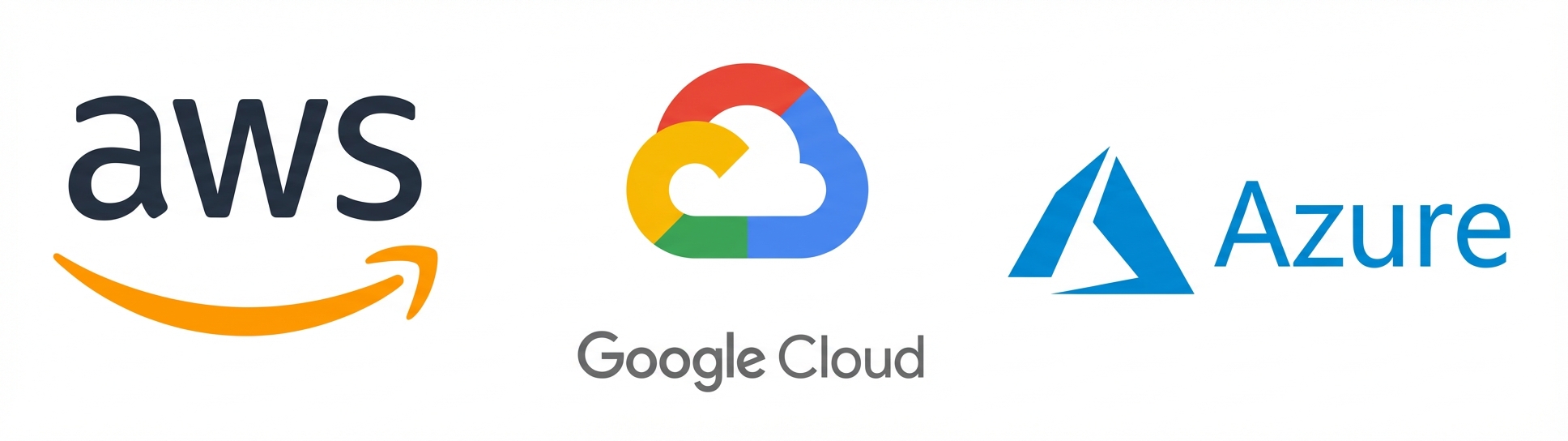 AWS, GCP ve Azure bulut sağlayıcılarının logoları