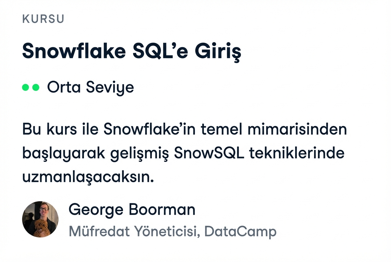 DataCamp'in Introduction to Snowflake SQL kursundan ekran görüntüsü