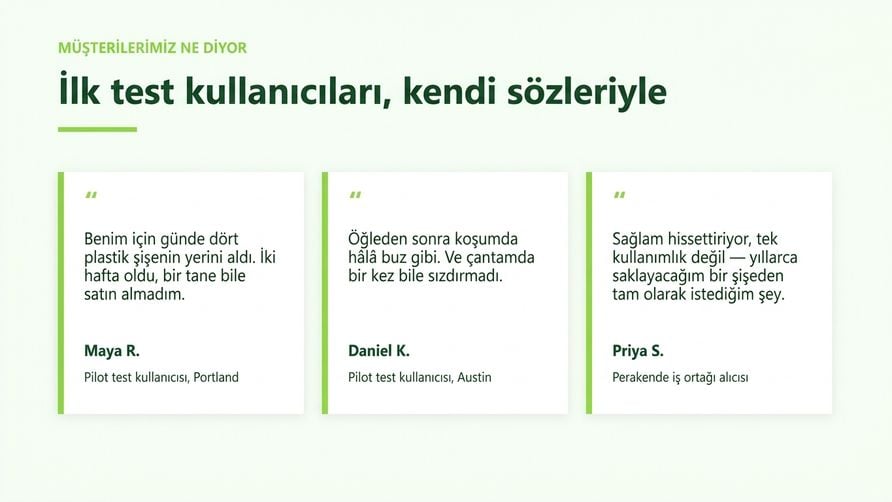 Copilot'un eklediği referanslar slaydı: markaya uygun üç alıntı kartı