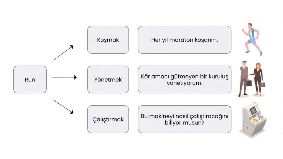 Farklı bağlamsal anlamları örneklerle destekleyerek önceki görsele daha fazla bağlam ekleme.