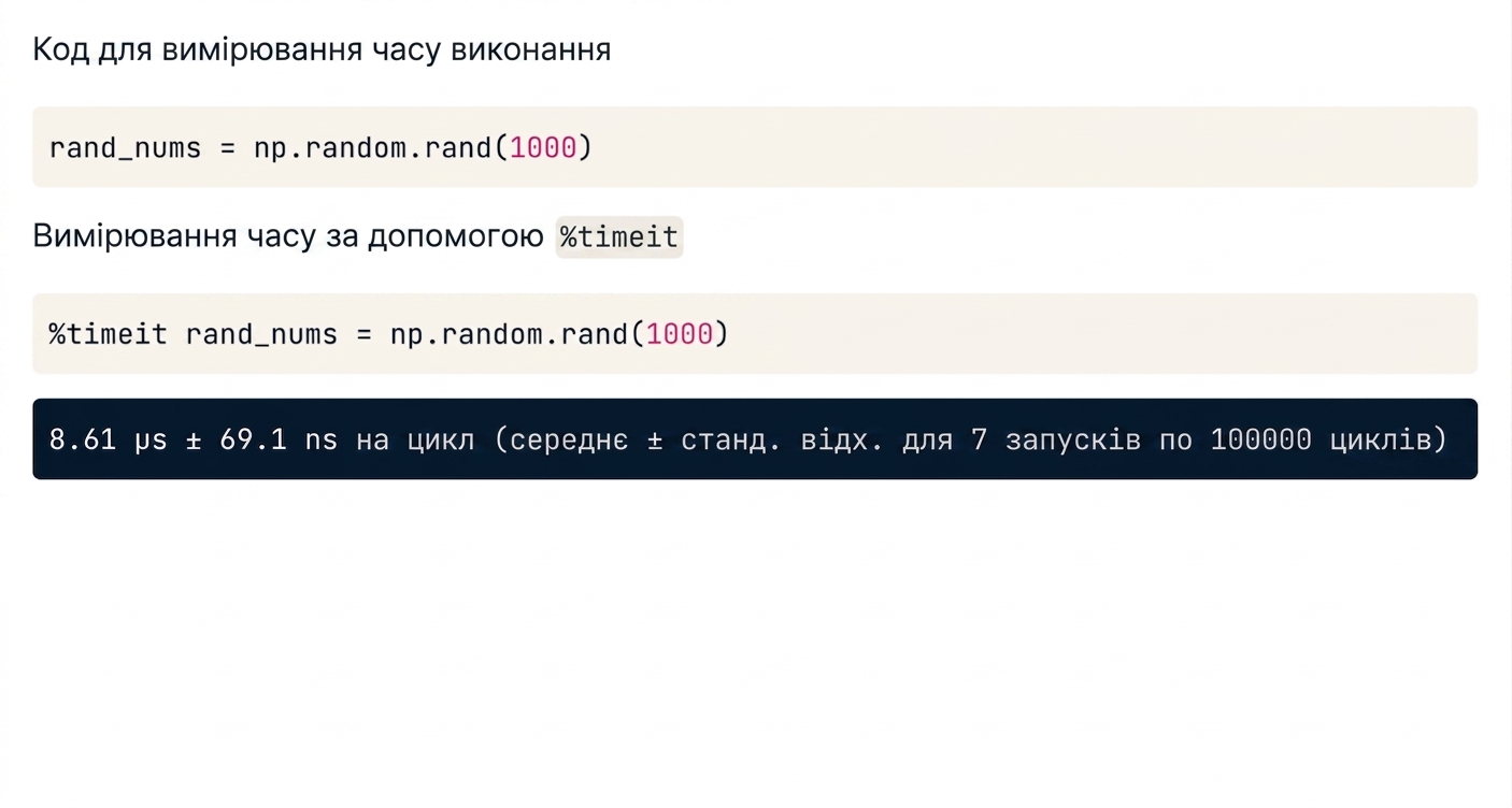 alt="Вивід магічної команди timeit"