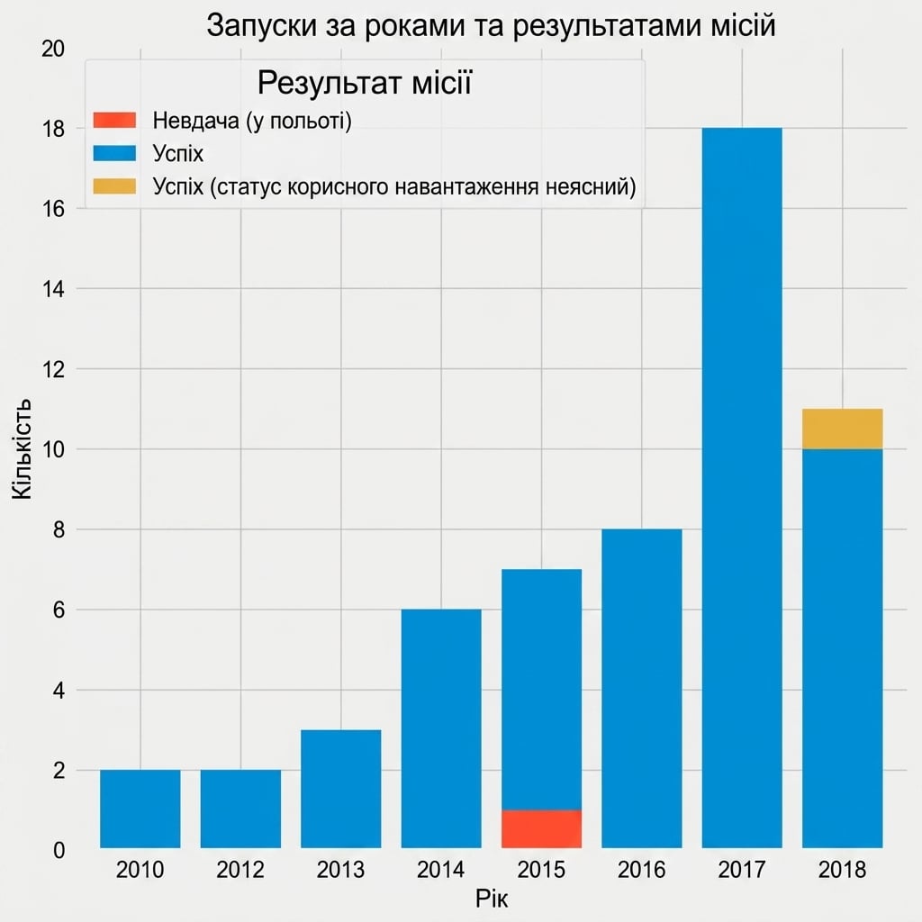 запуски SpaceX за результатом місії