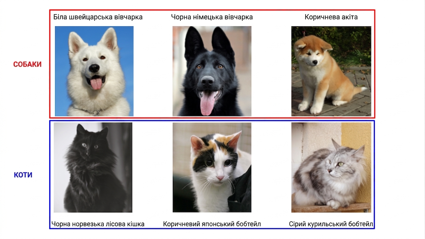 пси й коти за видом