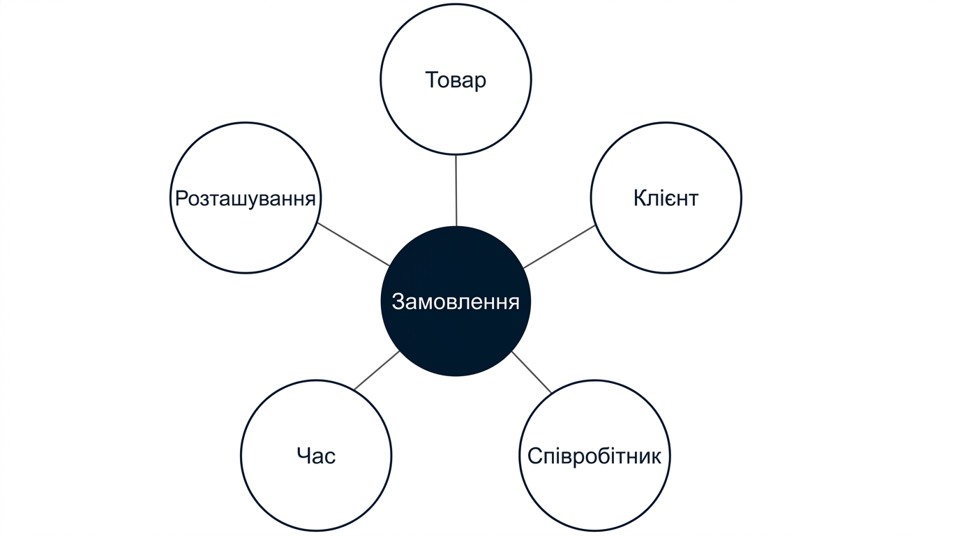 Diagram of a star schema with an Orders fact surrounded by Location, Item, Customer, Employee, and Time dimensions