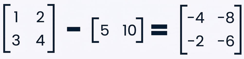 Із масиву форми (2, 2) віднімають масив форми (2, )