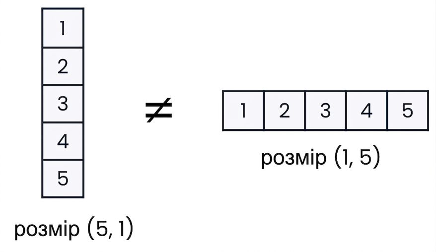 Графіка: у NumPy 2D-масиви можуть бути вертикальними або горизонтальними