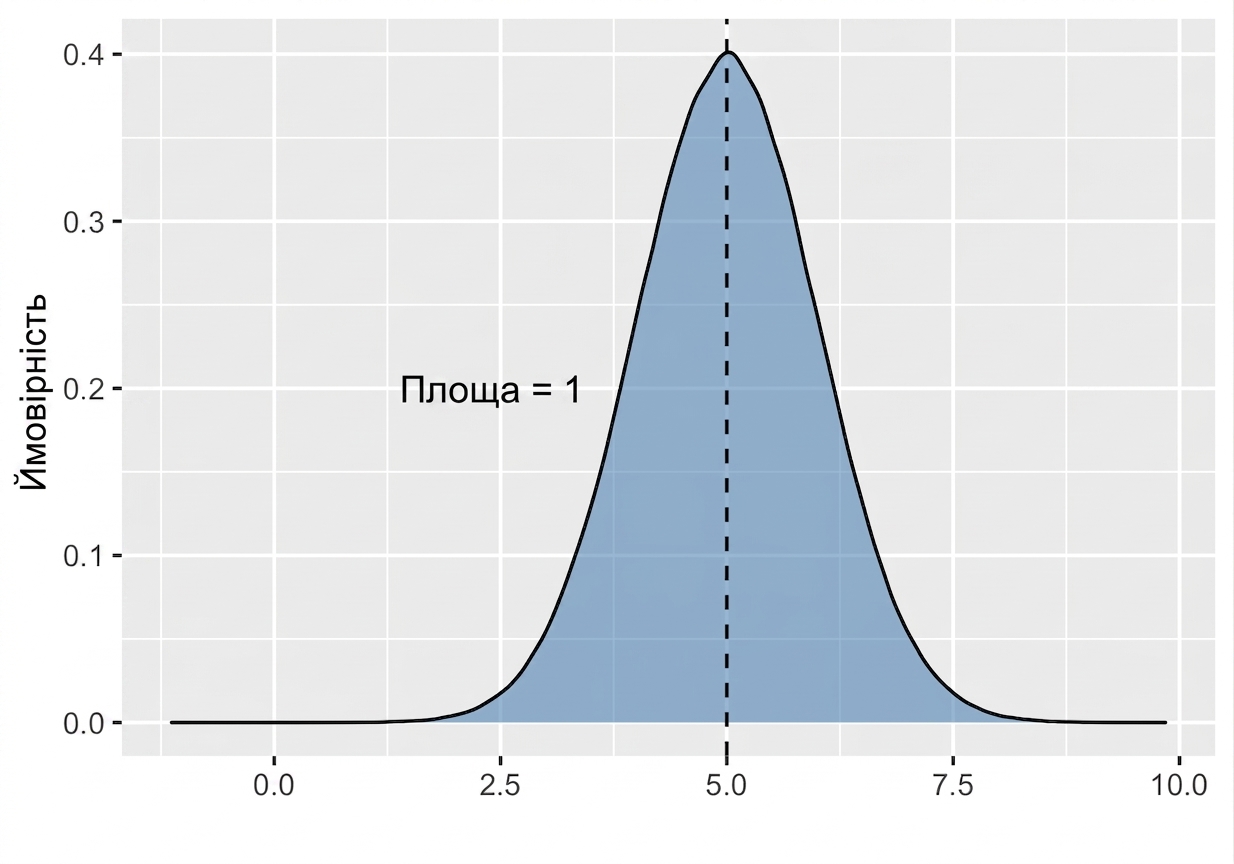 Нормальний розподіл з заштрихованою площею під кривою.png