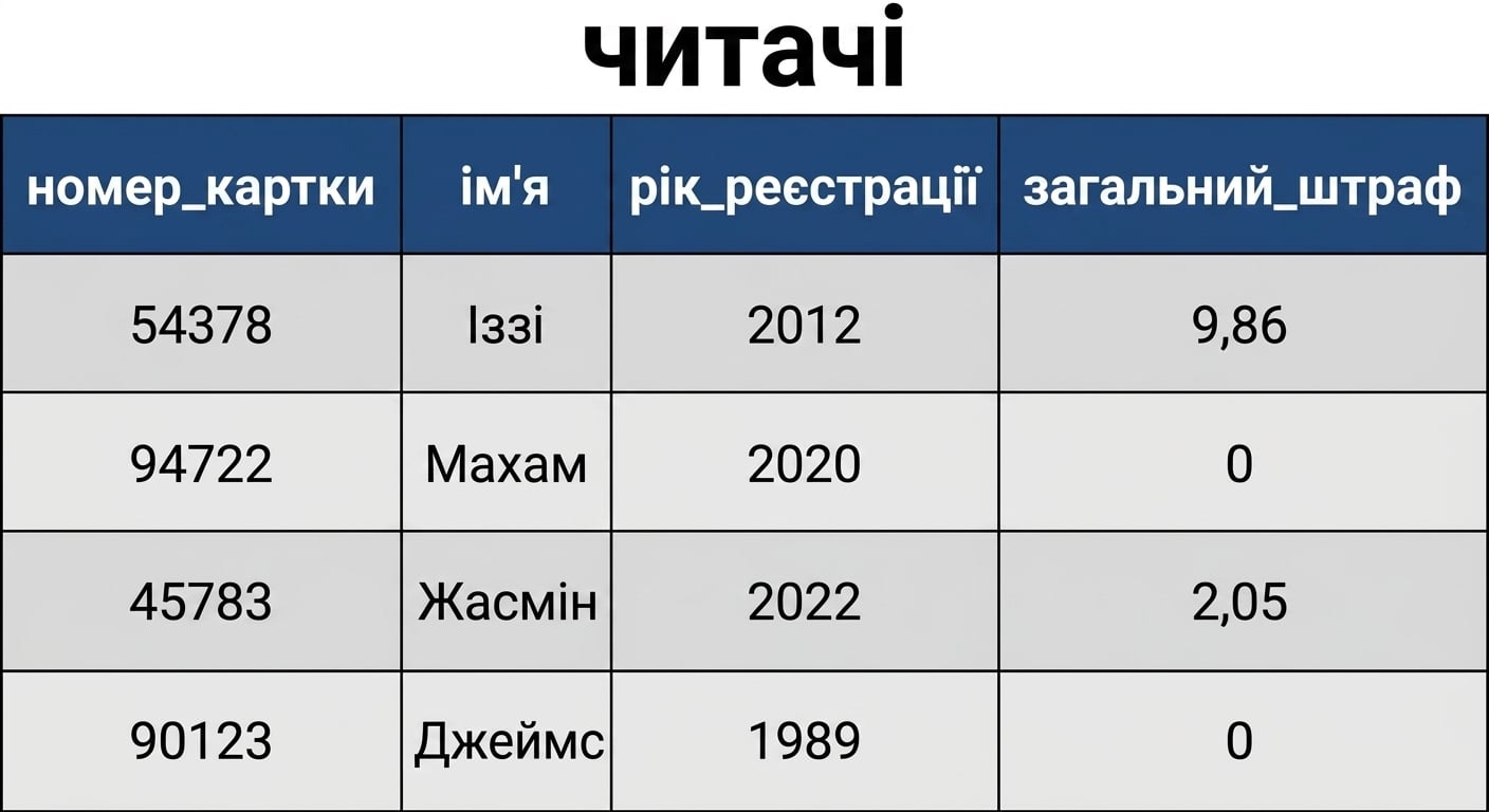 таблиця patrons