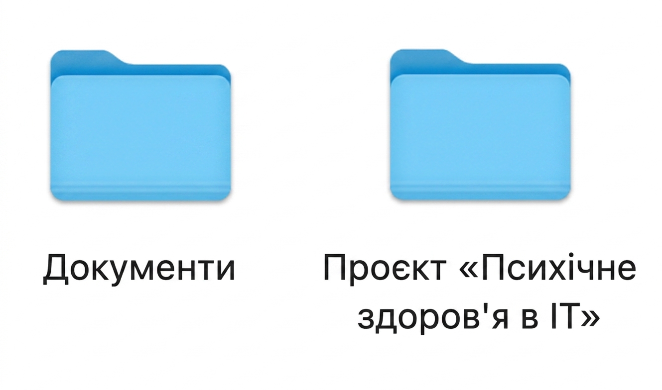 Дві папки: Documents і Mental Health in Tech Project