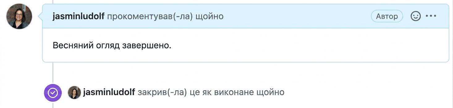Перегляд закритого issue