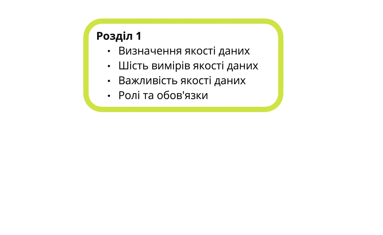 квадрат із підсумком розділу 1