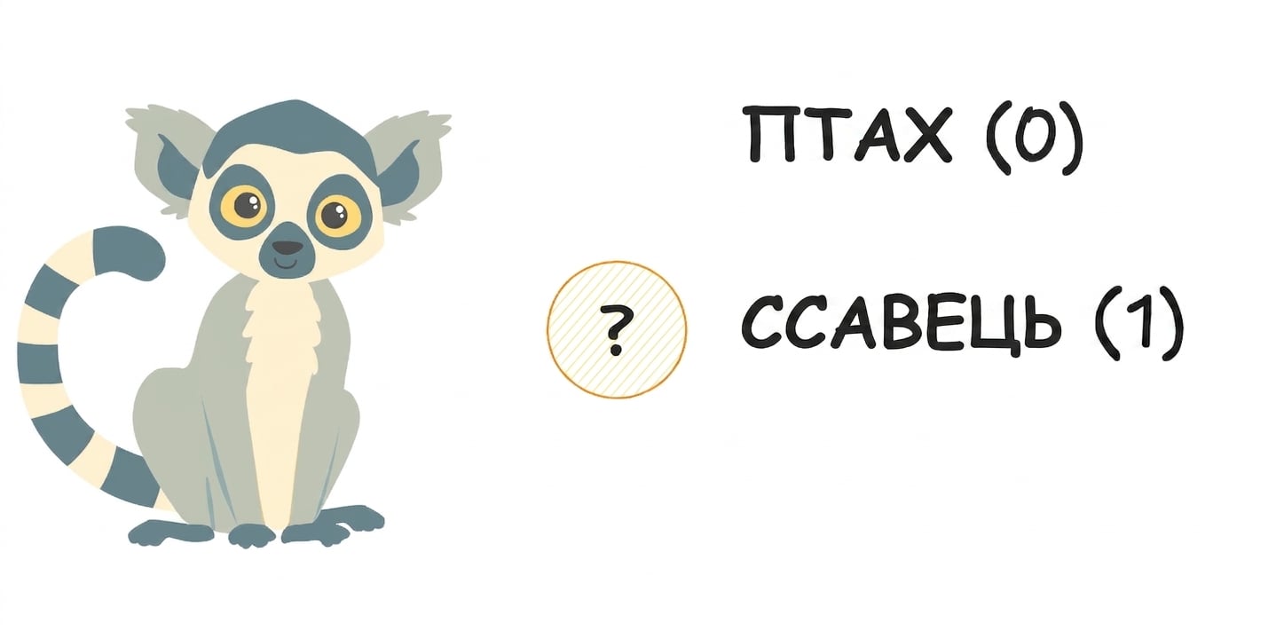Лемур з варіантами «bird» і mammal