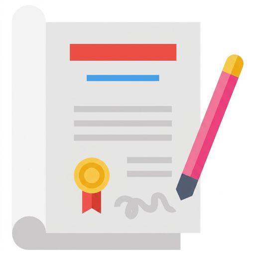 Ілюстрація юридичного документа та ручки для перевірки відповідності.