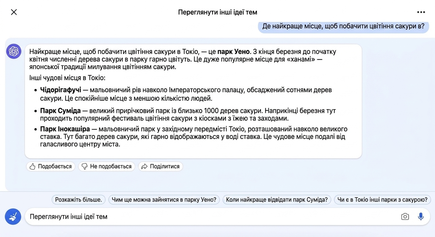 Знімок екрана розмови з чатботом Claude від Anthropic