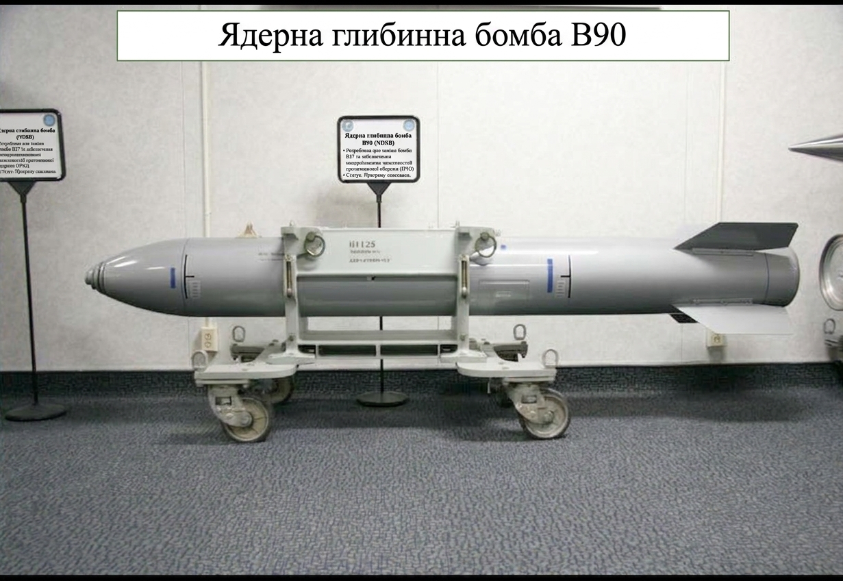Зображення нерозірваної ядерної бомби в музеї