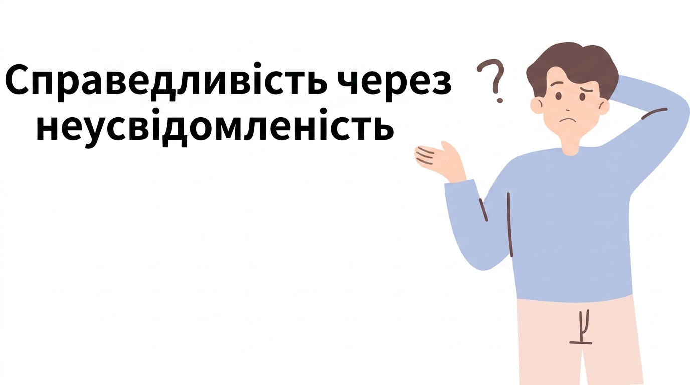 Людина намагається збагнути "fairness through unawareness".