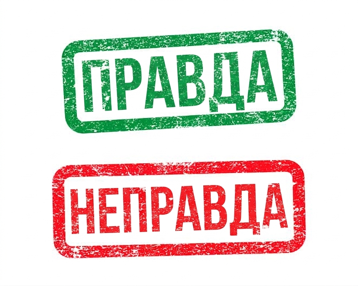 Зображення слів TRUE зеленим і FALSE червоним.