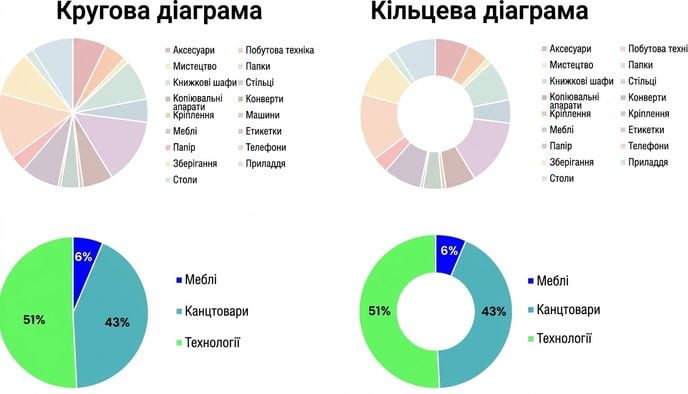 Неправильно виконані кругові діаграми