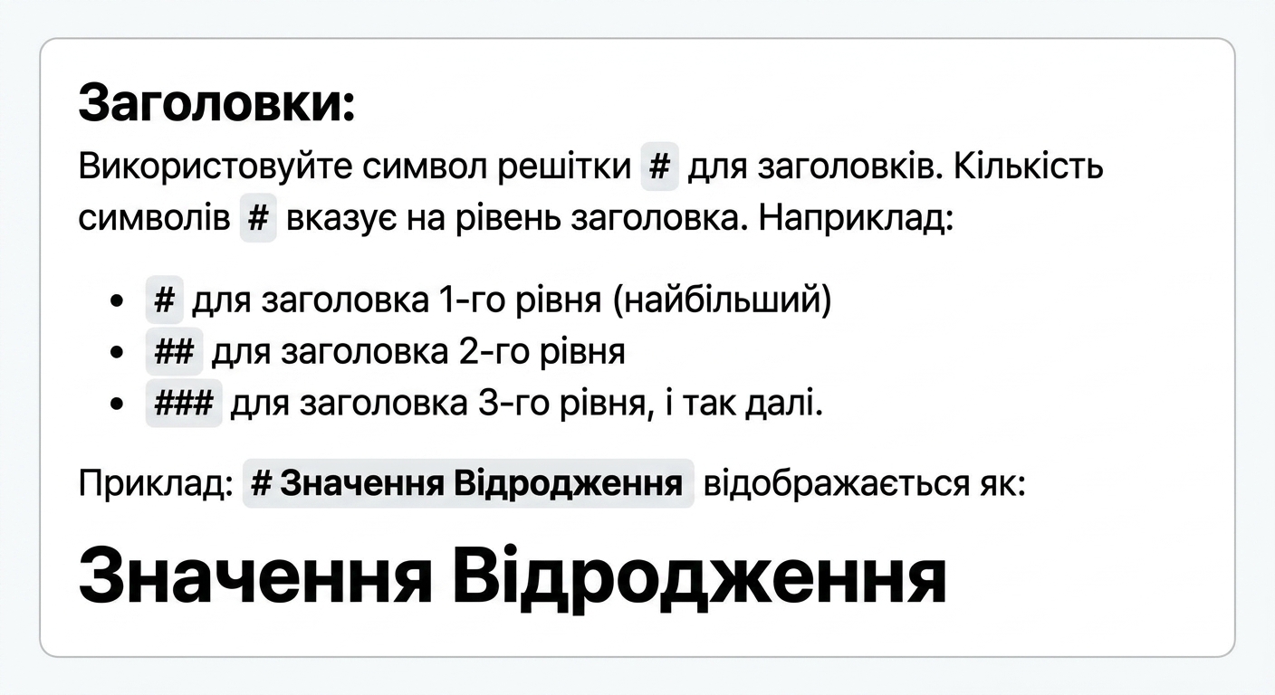Приклади заголовків