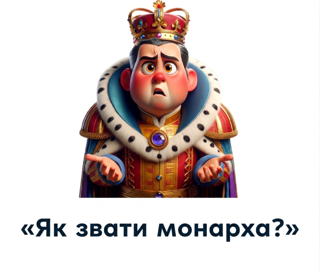 Збентежений монарх із запитанням «what is the name of the monarch»