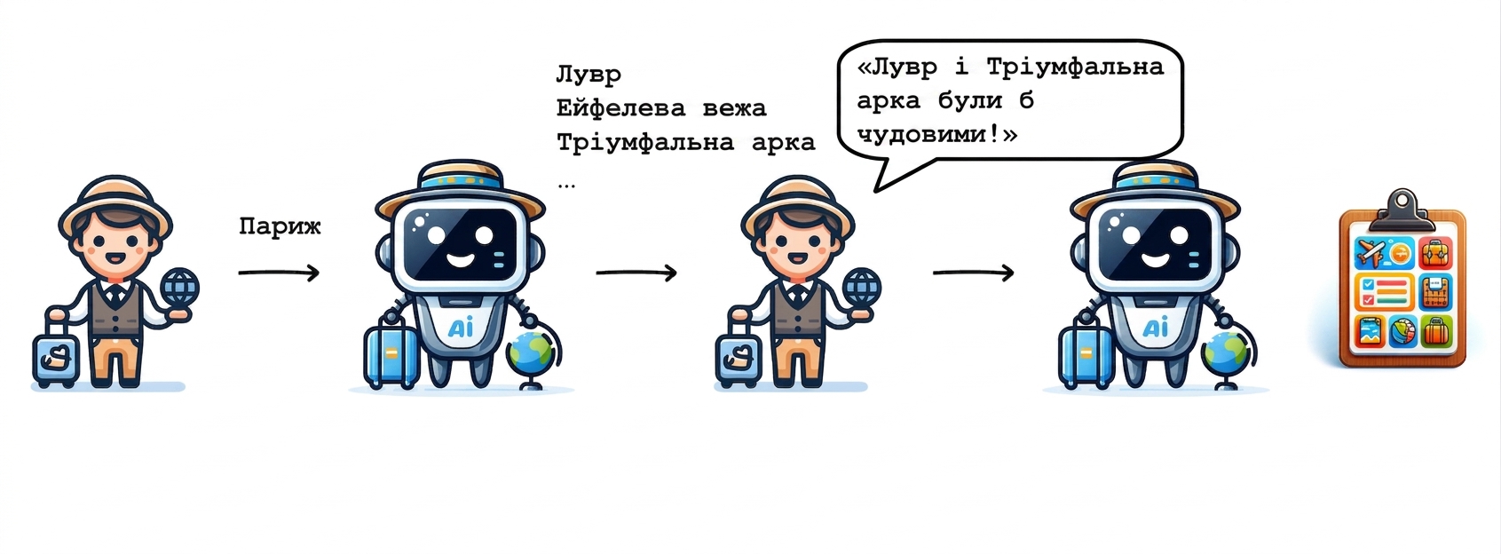 AI-путівник створює маршрут для обраних активностей.