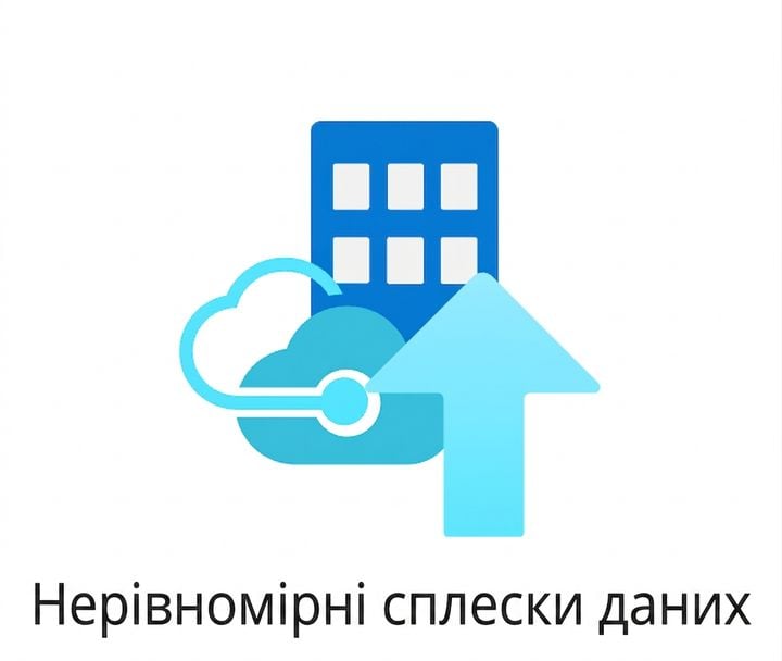Піктограма нерівномірних сплесків даних.