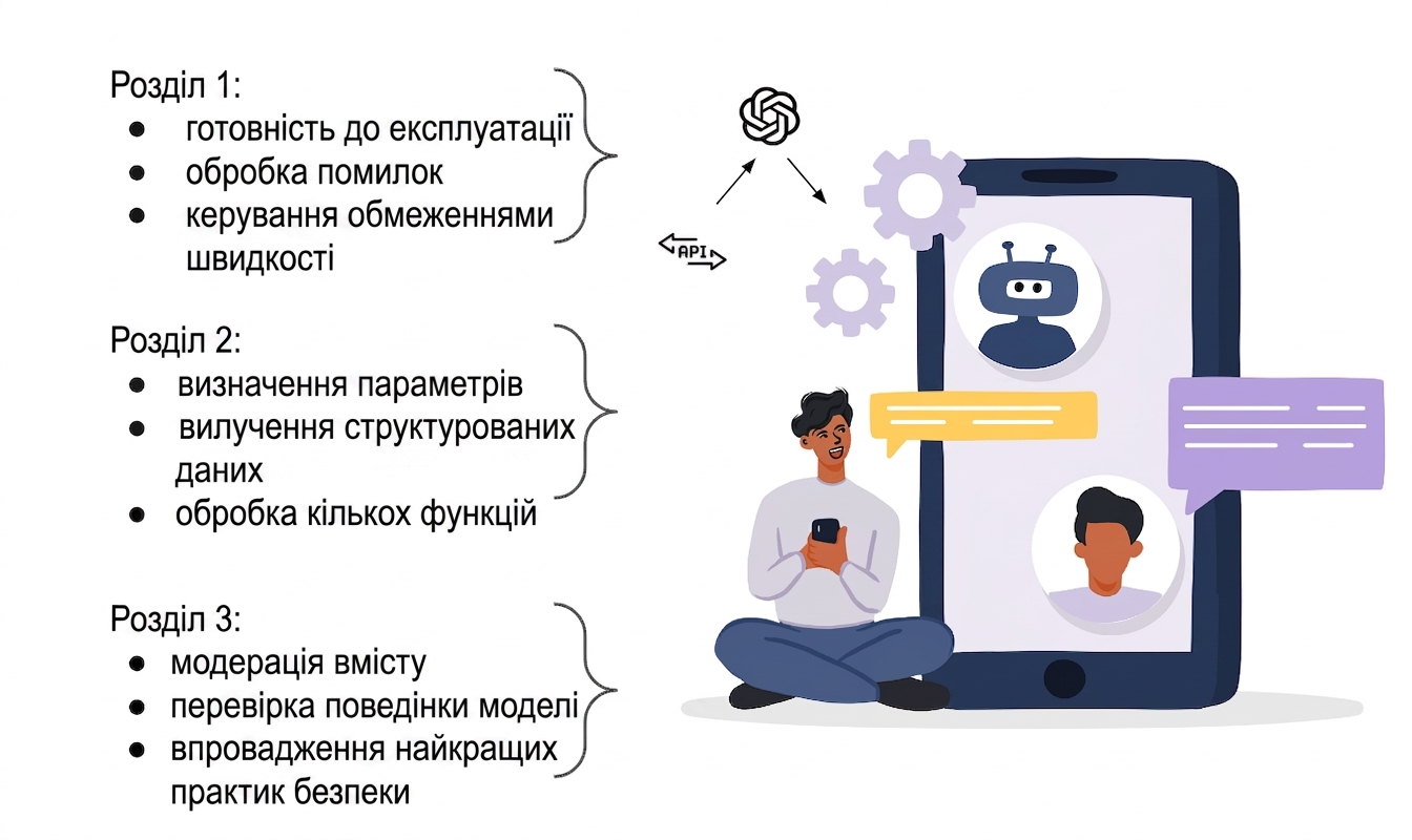 Ілюстрація користувача застосунку ШІ, створеного за допомогою OpenAI API