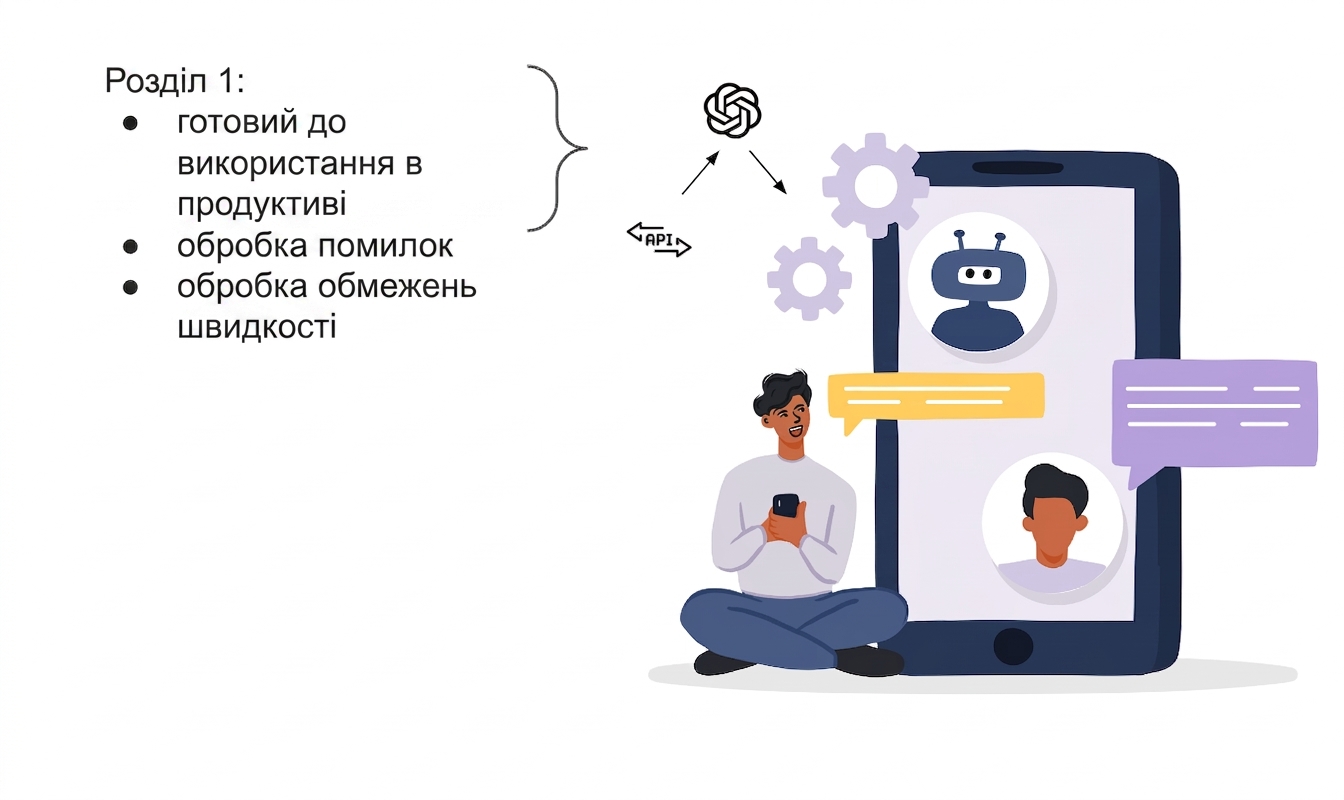 Ілюстрація користувача застосунку ШІ, створеного за допомогою OpenAI API