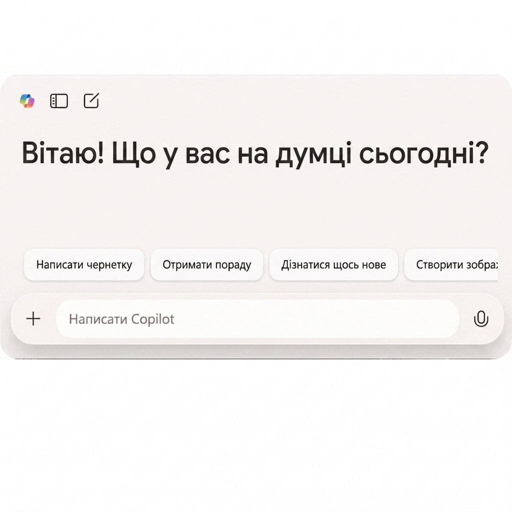 GIF вебінтерфейсу Copilot із текстом у "What is Microsoft Copilot?" та результатом.