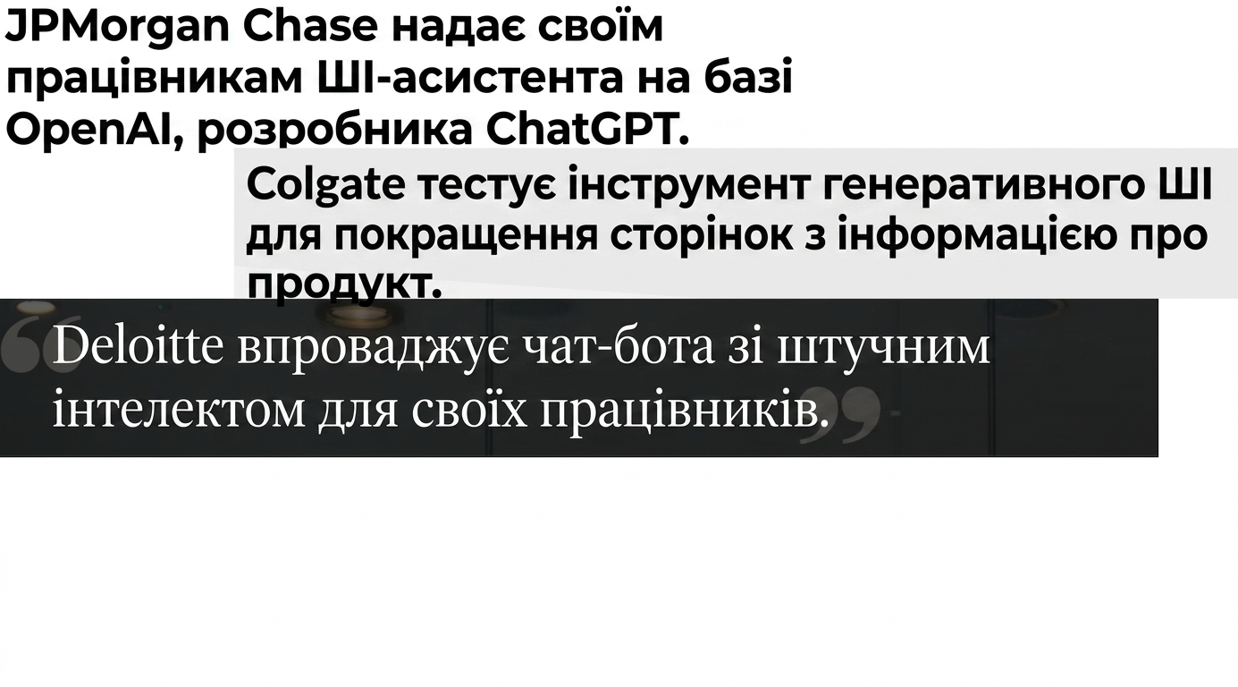 Заголовки новин про компанії, що розробляють і впроваджують моделі GPT