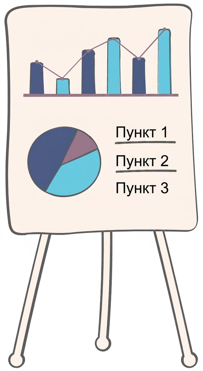 Стенд для презентацій із різними графіками
