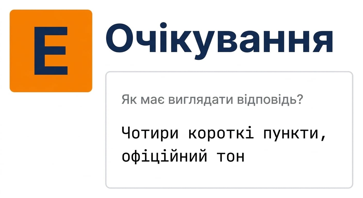 Плитка Expectation з фреймворку GCSE з коротким прикладом промпту