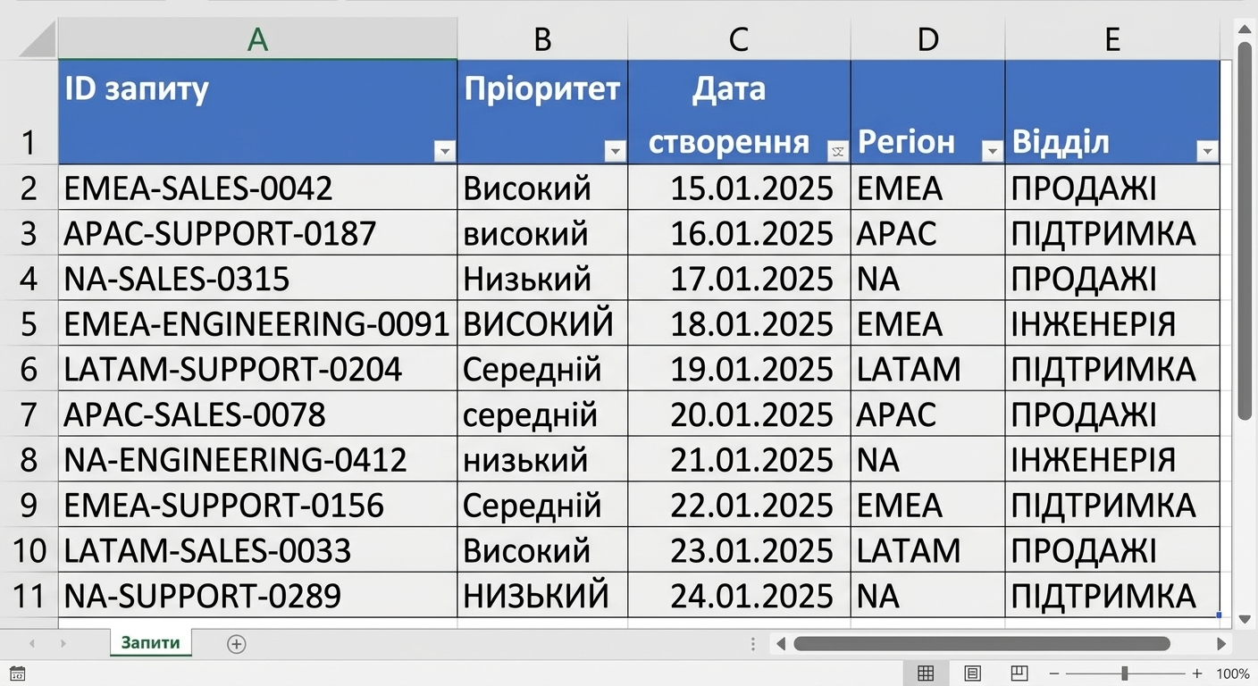 Стовпці Region і Department, додані Copilot