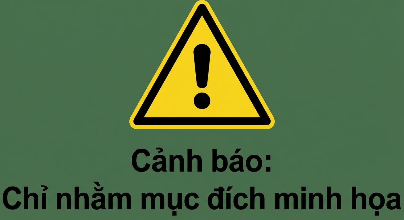 alt=”Biển cảnh báo với chữ Cảnh báo: chỉ dùng để minh họa”