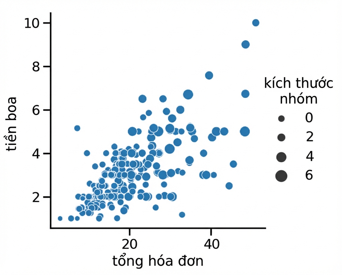 Biểu đồ phân tán với kích thước điểm khác nhau