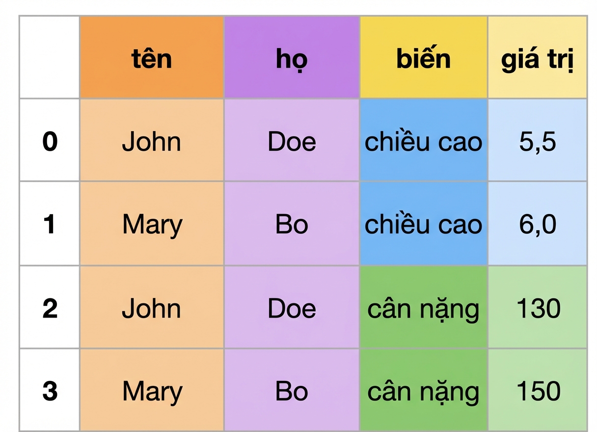 Dữ liệu ở dạng dài