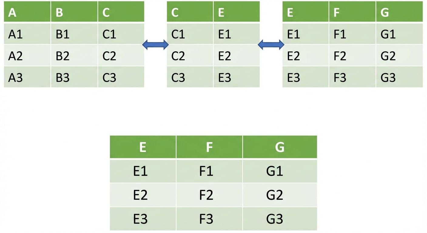Hình ảnh ba DataFrame ghép ngang