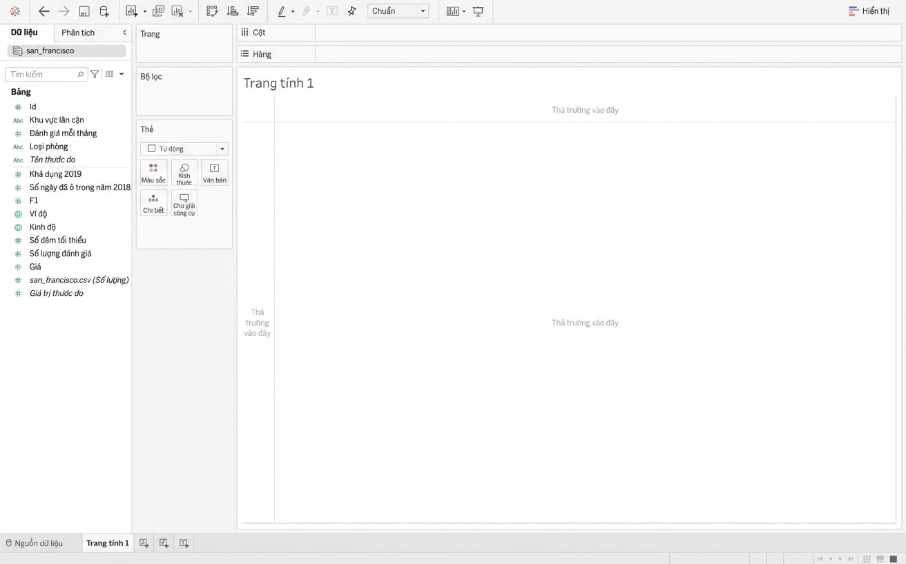 Giao diện Tableau