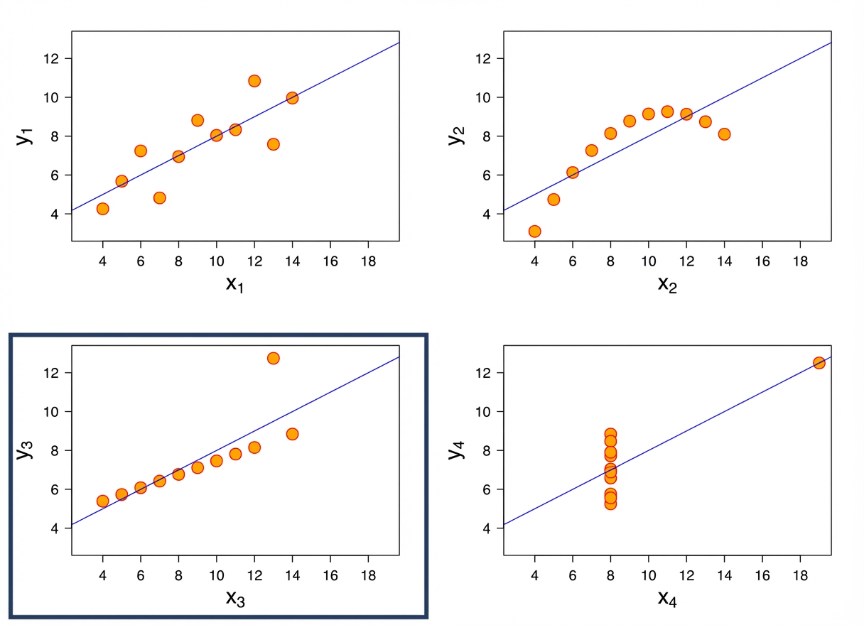 hồi quy của anscombe bị lệch