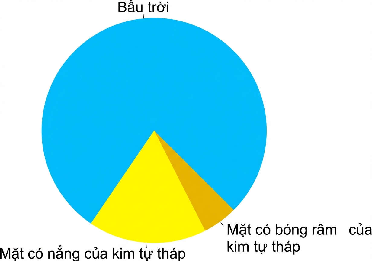 Biểu đồ tròn hiển thị một kim tự tháp và bầu trời