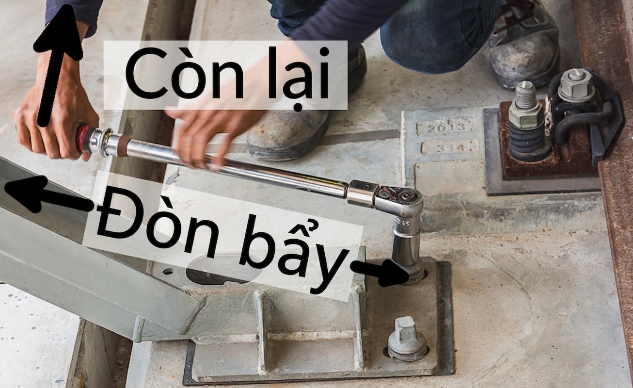 Một người đang vặn cờ lê