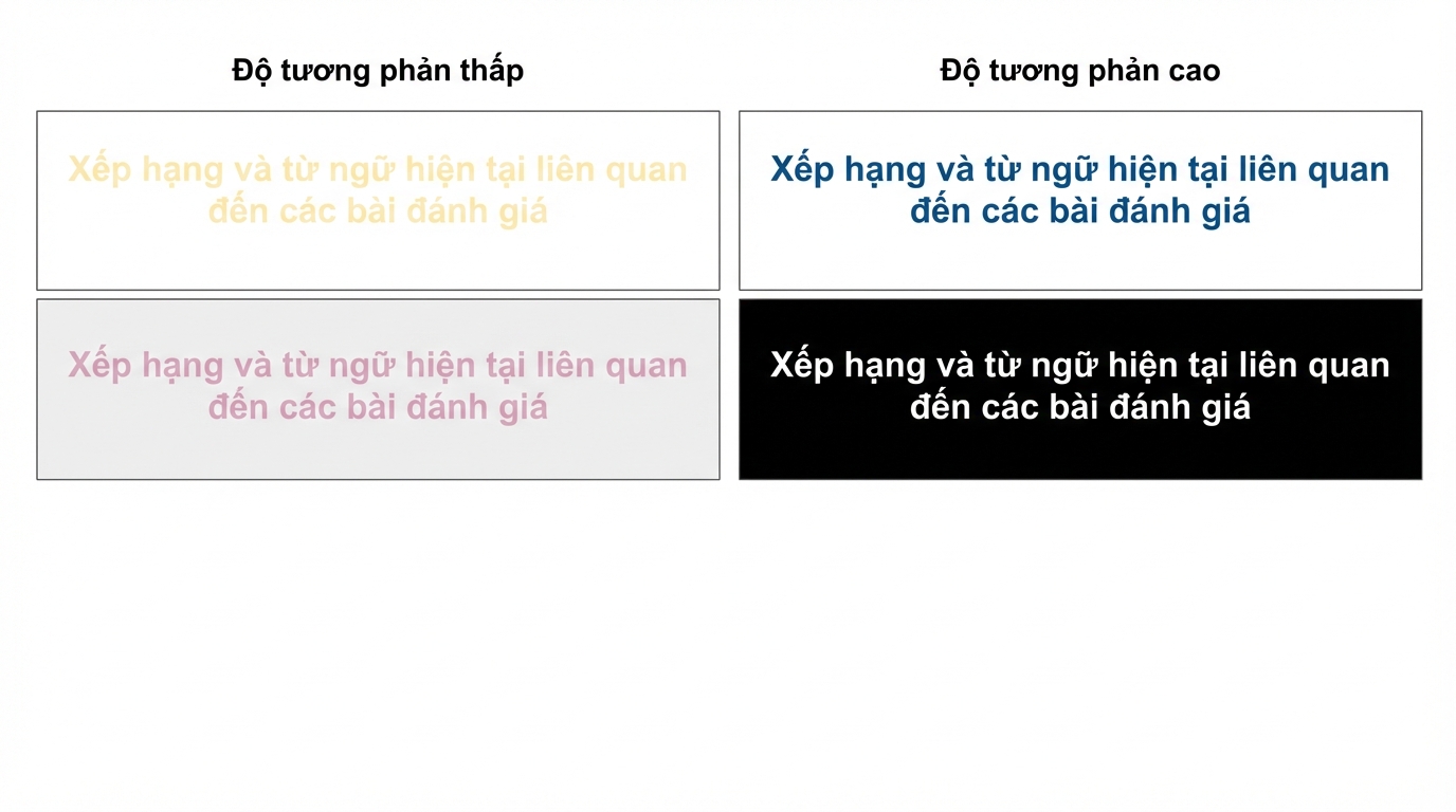 slide với độ tương phản cao và thấp