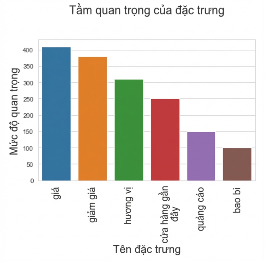 Biểu đồ cột thể hiện tầm quan trọng đặc trưng dương từ mô hình
